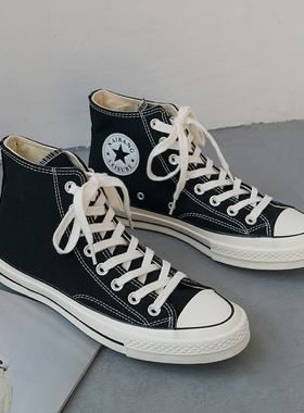 冬季透气黑色男鞋1970s奶茶色经典款高帮帆布鞋ins板鞋百搭女鞋潮