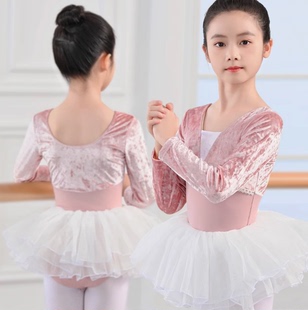 儿童舞蹈服芭蕾舞新款丝绒练功服幼儿女童长袖连体中国舞体操形体