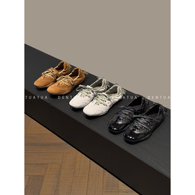 DENTUATUA 知识分子の温润质感！25FW 平底系带芭蕾舞浅口单鞋 女