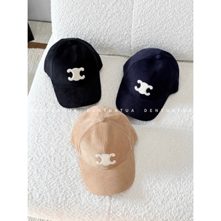 DENTUATUA 文艺学妹！ 25FW 字母刺绣灯芯绒棒球帽 鸭舌帽 男女