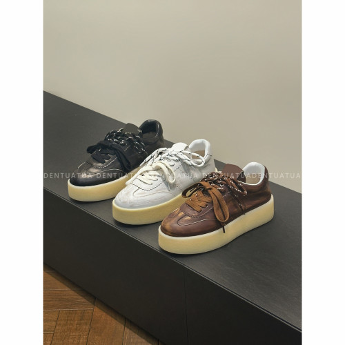 DENTUATUA 做旧擦色 匕备系列！24s新品厚底小白鞋板鞋 女增高3cm