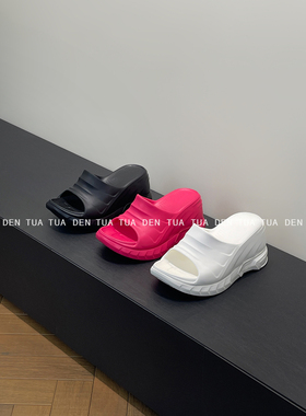 DENTUATUA 博主纷纷上脚！ GIV鼎 棉花糖厚底超高跟矮子乐拖鞋女