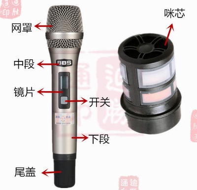 BBS S360/365/390ms750话筒外壳配件网罩中段下段尾管镜片橡皮电