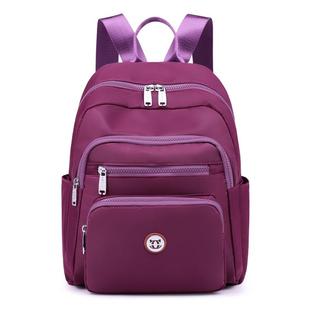 牛津尼龙布双肩包女大容量百搭旅行背包轻便超轻薄时尚 多口袋书包