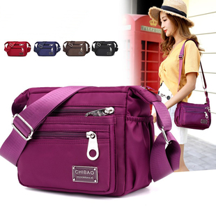 驰豹尼龙布斜挎包女2024新款 单肩帆布妈妈包百搭 潮中年女包包韩版