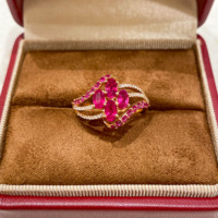 廷亮紅寶石戒指18K金鑲嵌鉆石2.39ct緬甸天然紅寶石戒指高級珠寶