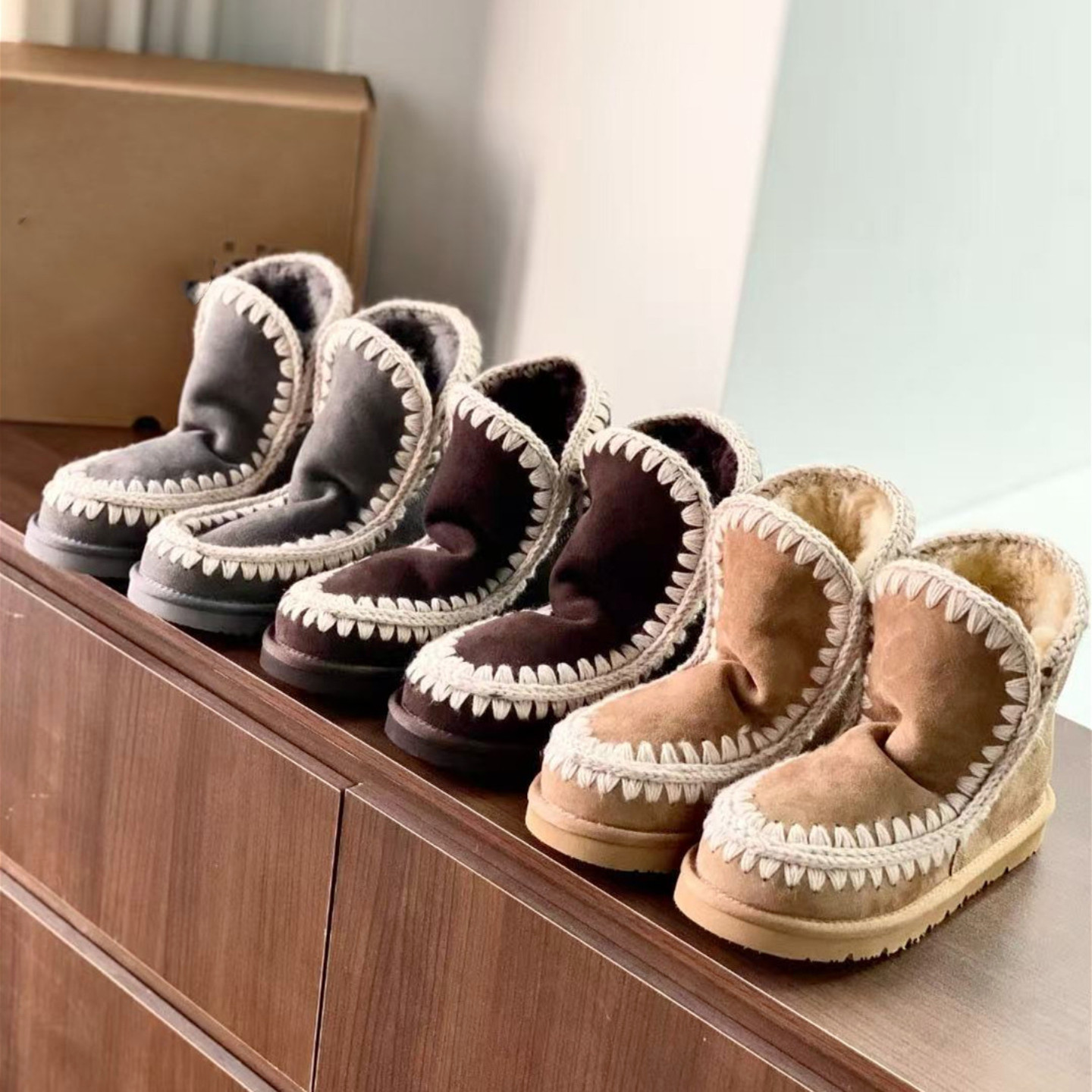 澳洲复古羊皮毛一体雪地靴女2025秋冬羊毛棉鞋民族风厚底毛毛短鞋