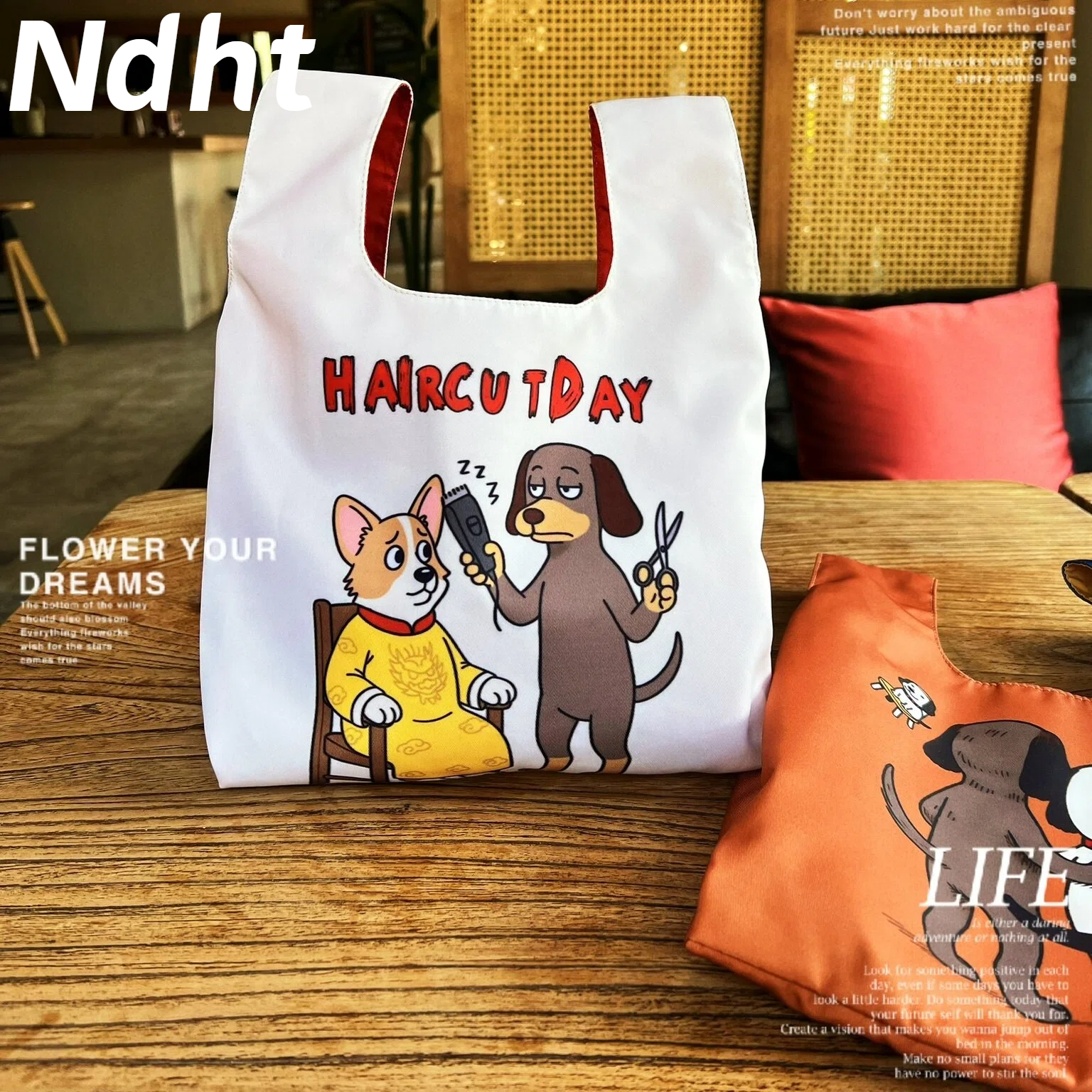 Ndht新款Disi狗背心便当包手提外出便携式防水饭盒包实用野餐包