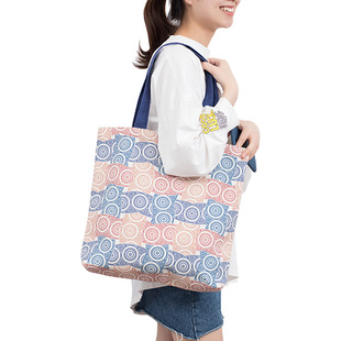 夏季帆布包女单肩包带拉链 波西环保购物袋手提帆布袋学生书包