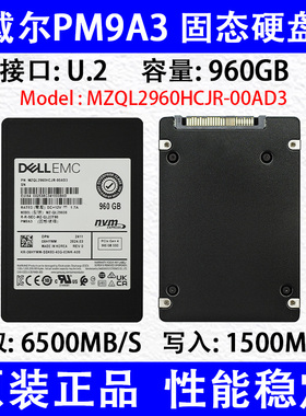 DELL PM9A3  960GB  U.2企业级硬盘MZQL2960HCJR-00AD3 06HYWM