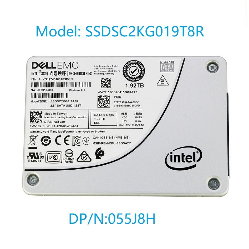 Intel/英特尔S4610 1.92T 2.5 SATA固态硬盘SSDSC2KG019T8R 55J8H
