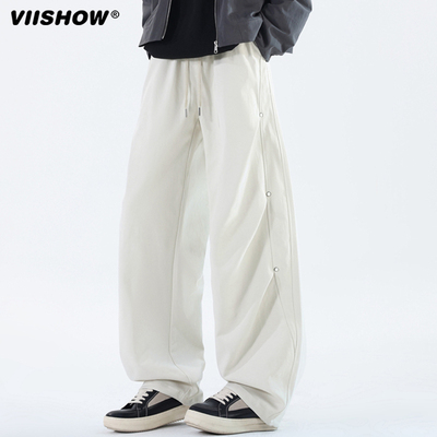 VIISHOW不规则裤子男2025春秋季ins山系cityboy宽松工装休闲裤