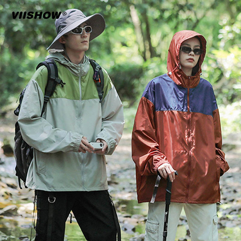 VIISHOW潮牌夏季薄款透气防风防水防紫外线防晒衣男拼色新款外套