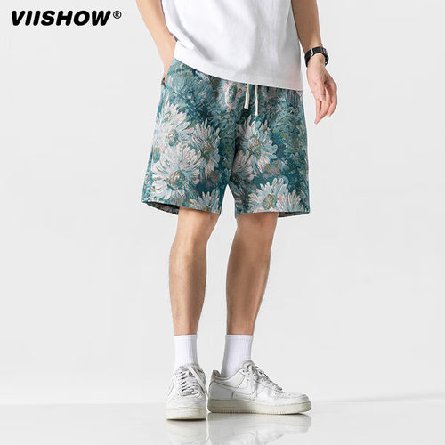 VISHOW美式短裤男夏季潮牌ins沙滩裤直筒休闲五分裤百搭运动裤子