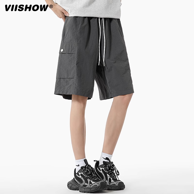 VIISHOW工装短裤男夏季冰丝凉感速干休闲直筒裤潮流运动五分裤
