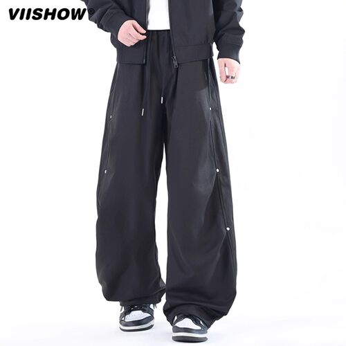 VIISHOW不规则裤子男2025春秋季ins山系cityboy宽松工装休闲裤