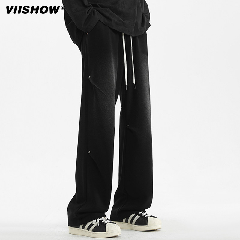 VIISHOW直筒休闲裤男2025年春季新款宽松oversize运动简约阔腿裤,男装,休闲裤,淘宝优惠券,粉丝福利购,淘宝优惠卷