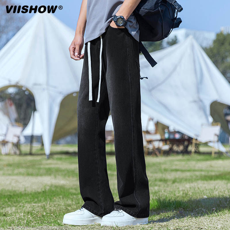 VIISHOW微喇牛仔裤男夏季新款男vibe宽松男款喇叭裤美式高街裤子