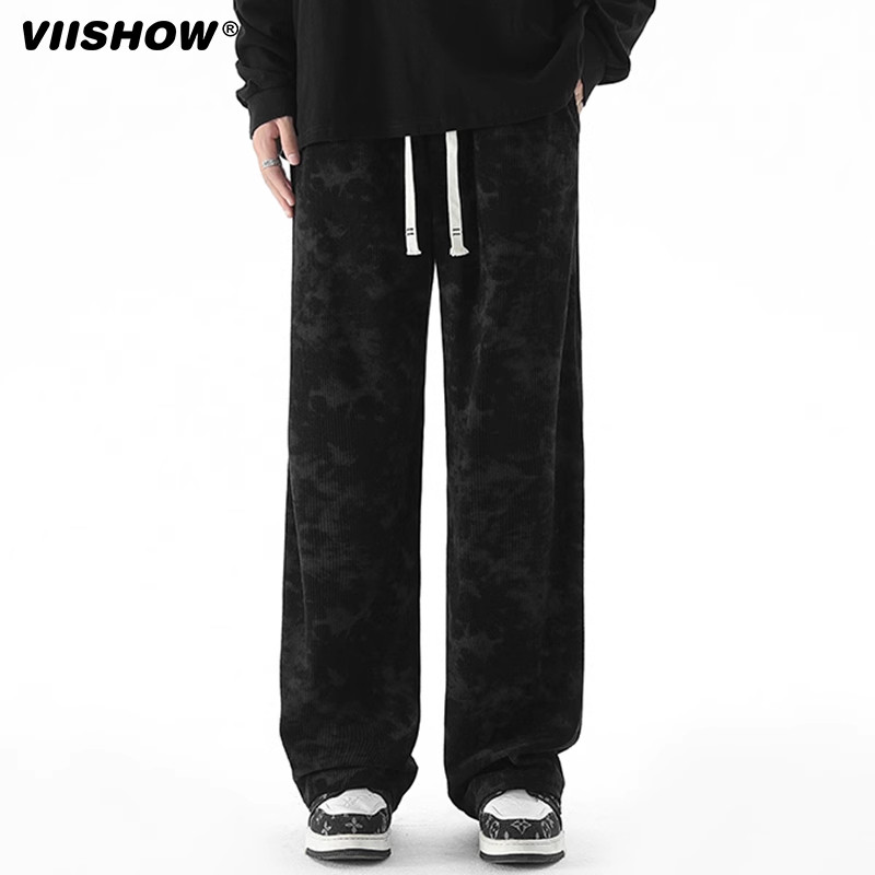 VIISHOW美式复古灯芯绒裤子男秋款设计感潮牌炸街宽松直筒长裤子,男装,休闲裤,淘宝优惠券,粉丝福利购,淘宝优惠卷
