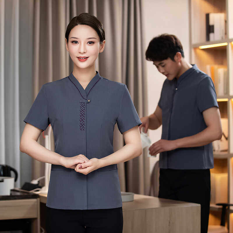 酒店保洁工作服夏季阿姨清洁工物业小区客房服务员保洁春夏制服女
