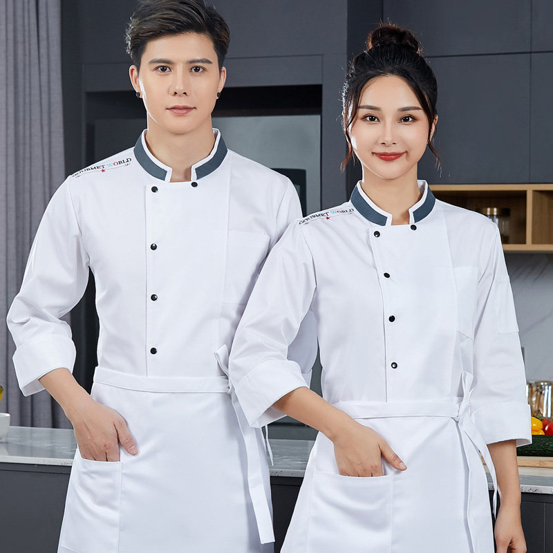 高档厨师服长袖男餐饮饭店工作服