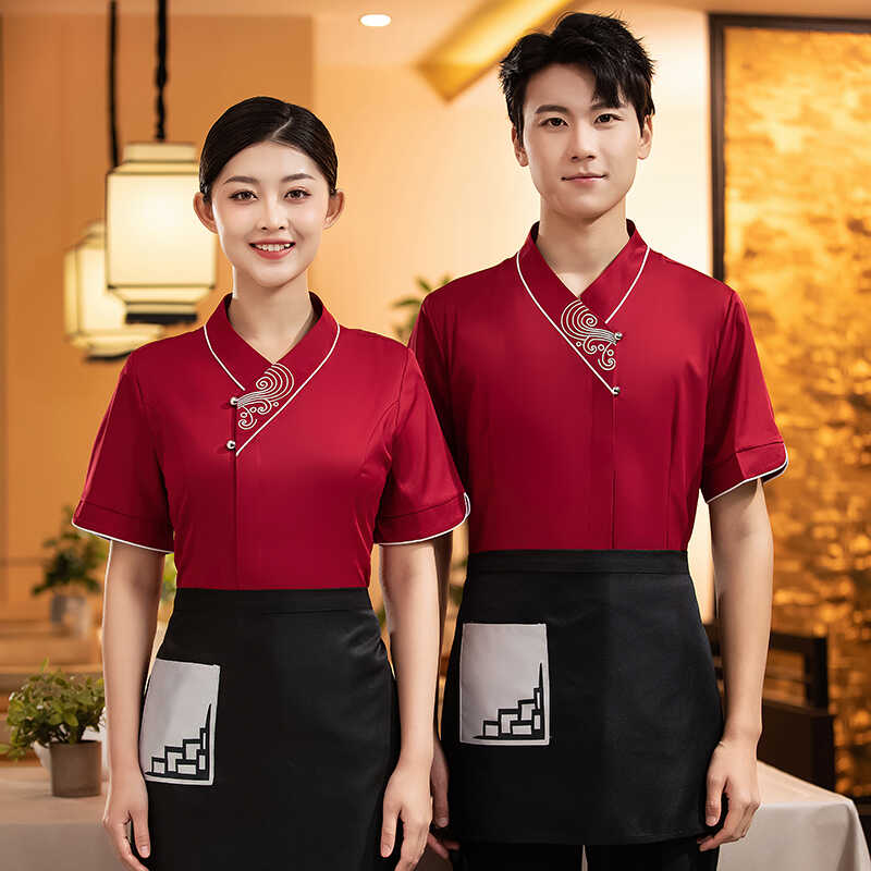 火锅店夏季短袖高端中式工作服