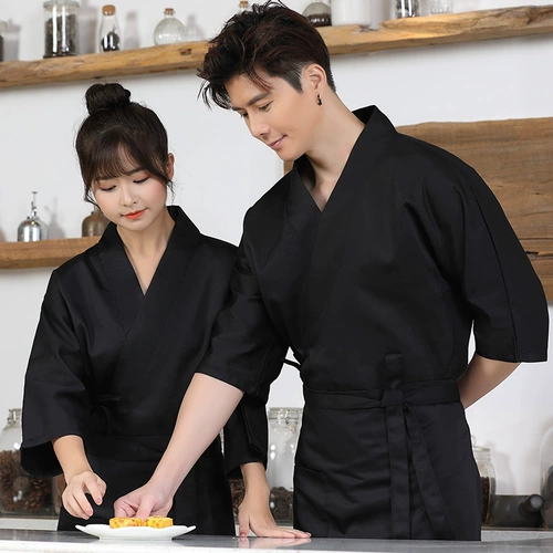 Японский шеф -повар одежду с длинным рукавом мужчина суши японский ресторан кимоно корейский кухня ресторан для барбекю кухня шеф -повар