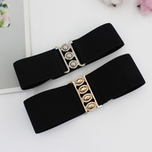 收腰大码 松紧腰带女时尚 配连衣裙黑色气质弹力腰封5cm宽修身 裙带