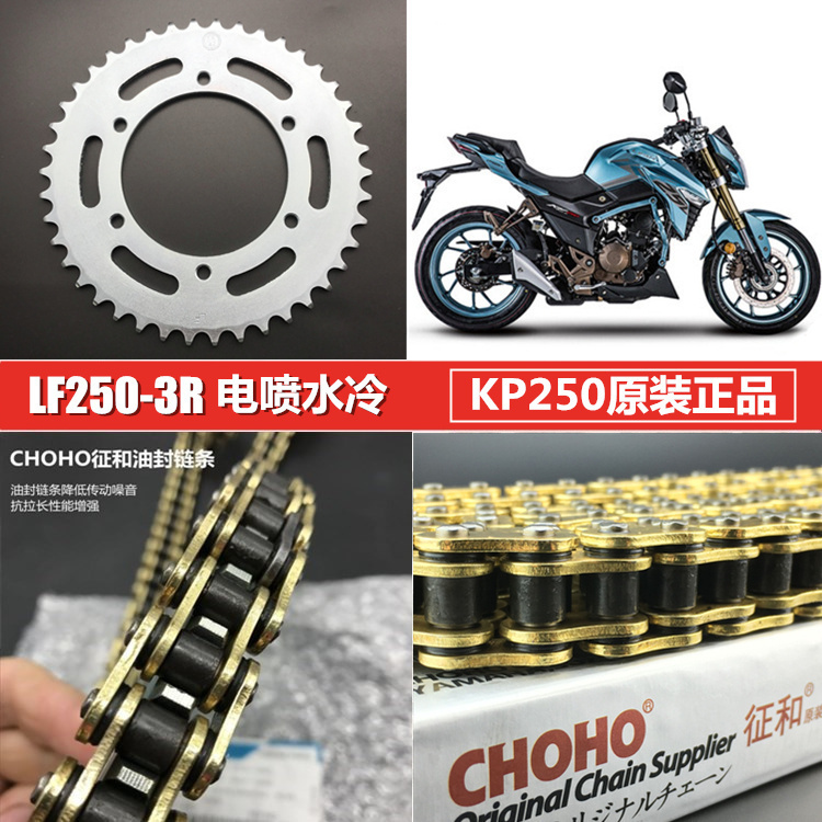 适用力帆摩托车KP250/LF250-3R套链大小链轮三件套改装油封链条