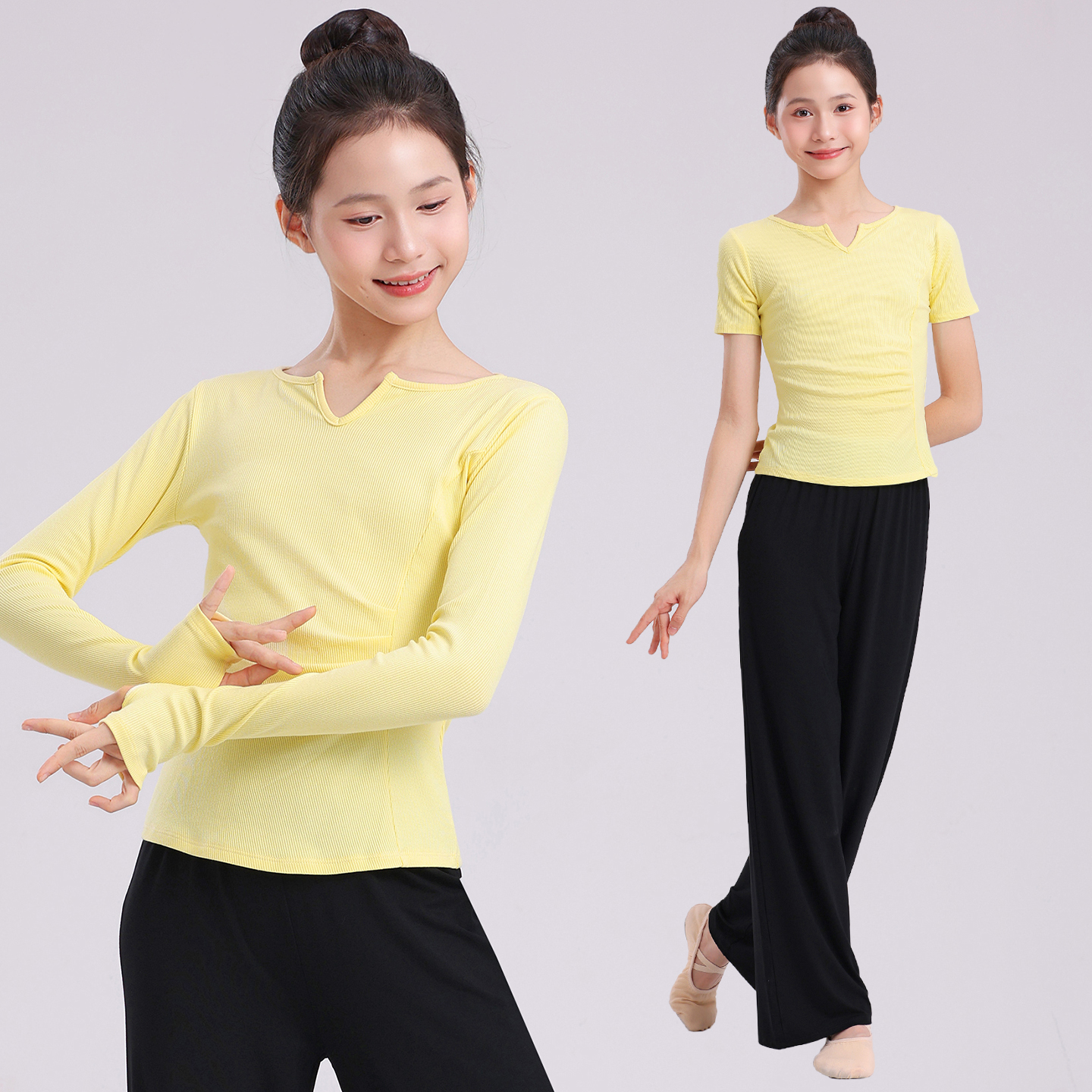 儿童舞蹈练功形体训练服芭蕾舞现代舞蹈老师中国舞民族舞服长短袖