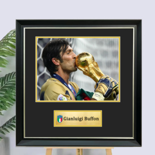 定制 布冯 签名照片装裱相框装饰画足球尤文图斯海报裱框收藏