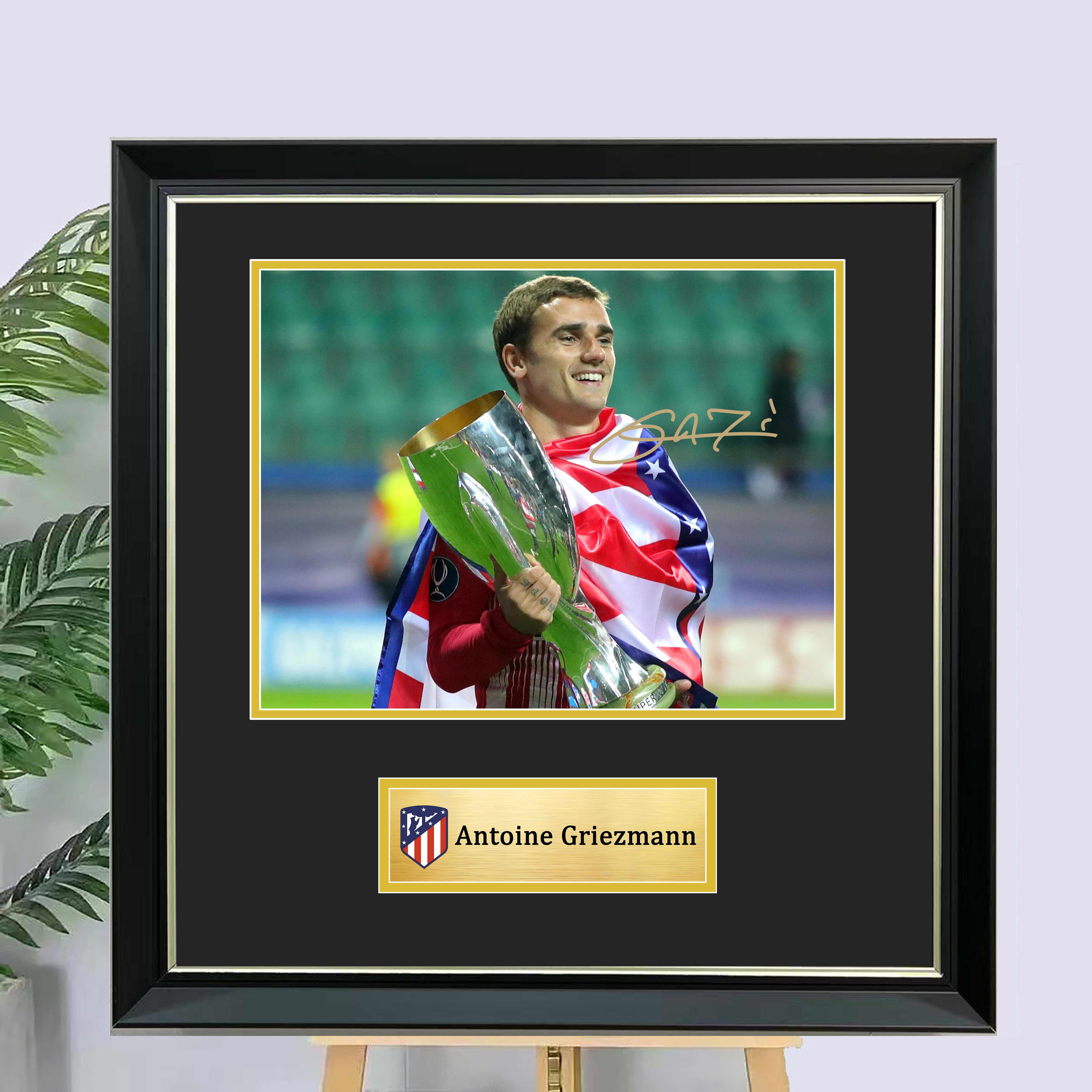 定制 格列兹曼 照片装裱相框装饰画球衣马竞足球海报裱框收藏