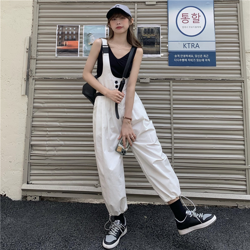 Real shot! Real price! Ins summer new slant shoulder Harlem pants