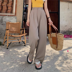 實拍 ！實價！ 韓版夏季透氣薄款寬鬆顯瘦直筒拖地褲