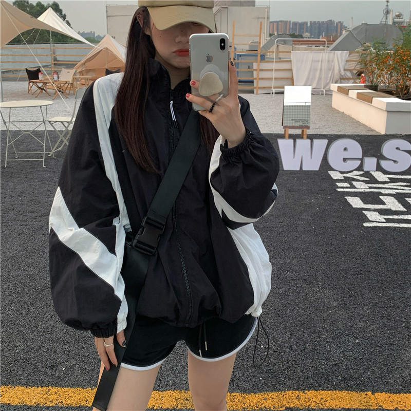 Real shot! Real price! Shouba loose sports casual windbreaker coat contrast corded assault coat