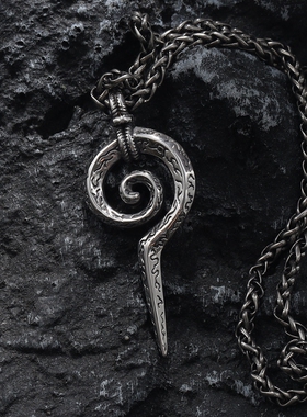 欧美男士图腾权杖钛钢吊坠新款