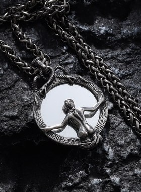 欧美照妖镜骷髅男士朋克风毛衣链