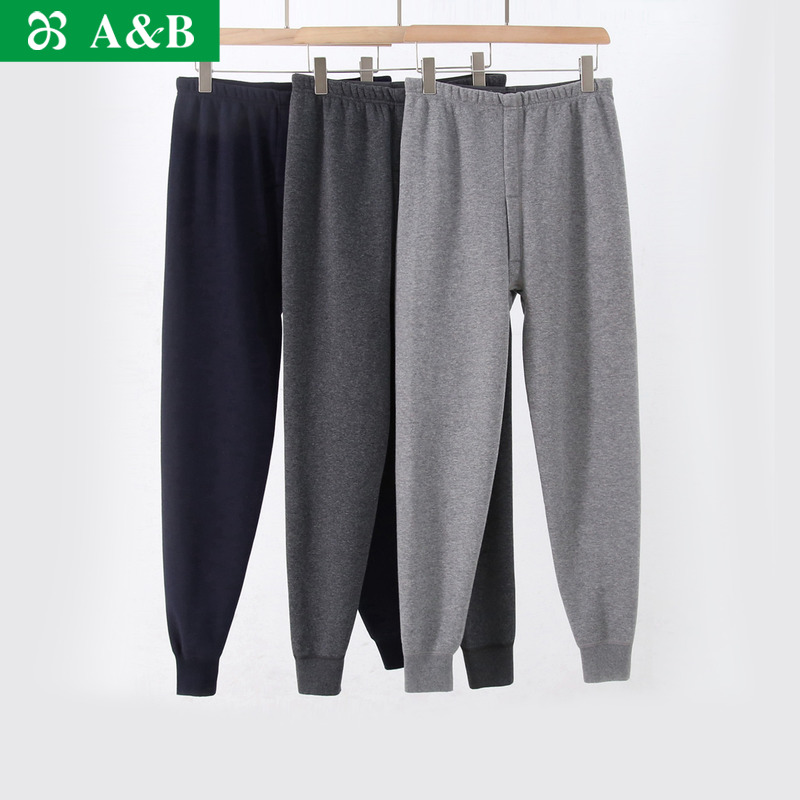 男士珊瑚绒加厚中老年单条保暖裤