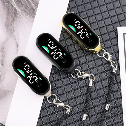 2025年小挂表创意挂绳简约炫酷显示器夜光学生儿童电子手表吊坠表