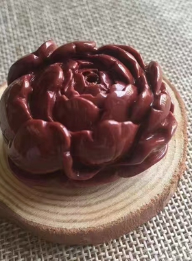 ｛珑心珠宝｝ 观赏 朱红色阿拉善玛瑙莲花香插  可做挂件 手玩