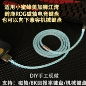 单晶铜航插线白光8k回报率磁轴键盘数据线客制化镂空TypeC充电线