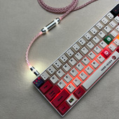 单晶铜航插线镂空蜂网中管白光8K回报率磁轴机械键盘数据线充电线