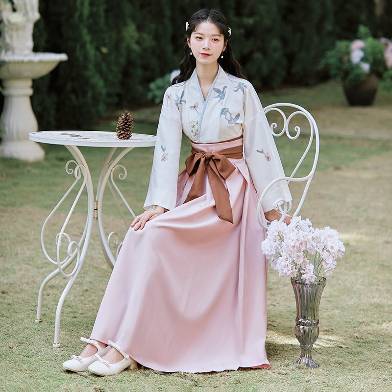 夏装长裙套装文艺少女古风改良汉元素国风女装汉服女新款中国风