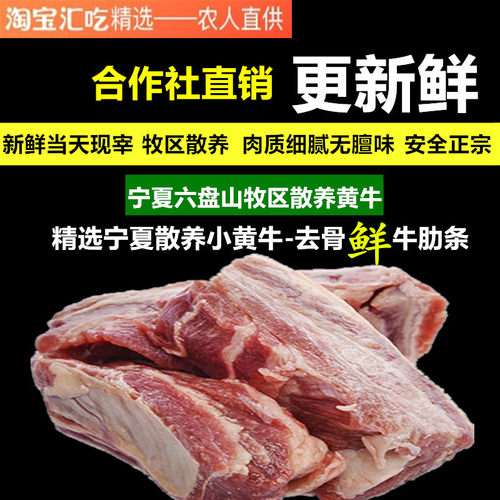 牛肋条肉宁夏黄牛肉清真新鲜现宰