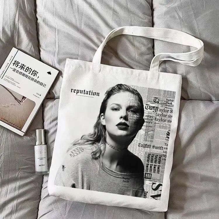 Folklore专辑霉霉周边帆布包高颜值学生单肩手提袋慵懒风ins森系