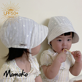 婴儿帽子春夏遮阳新生幼儿大檐帽刺绣百搭男童女宝宝夏儿童防晒