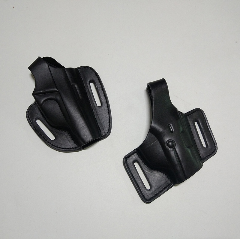 新式压模64牛皮腰部快拔套便衣隐形内套92手枪套皮质穿腰款77式