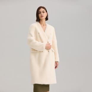 筱伴之佳冬季托卡皮草进口直毛托斯卡纳皮毛一体外套女中长款大衣