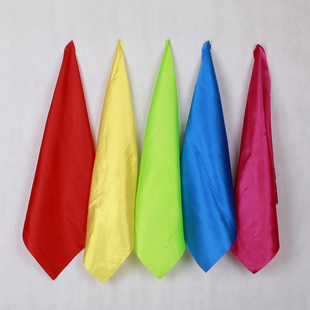 包邮红绸方形红绸布系腰鼓棒秧歌大红绸带舞蹈筷方巾丝巾蓝色绸缎