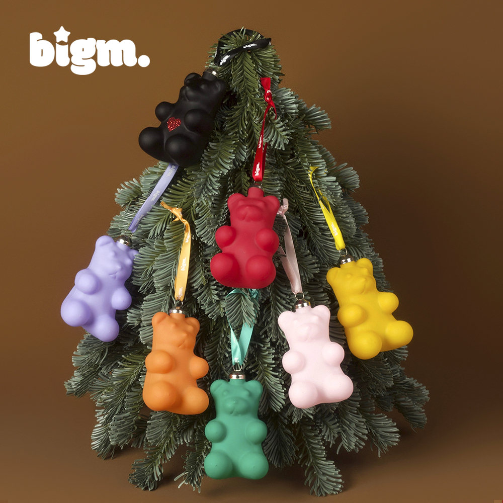 bigm小众幸运小熊软糖玻璃圣诞树挂饰盲盒女朋友节日礼物潮玩装饰
